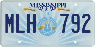 MS license plate MLH792