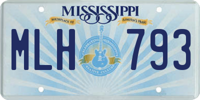 MS license plate MLH793