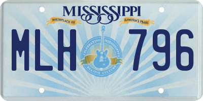 MS license plate MLH796