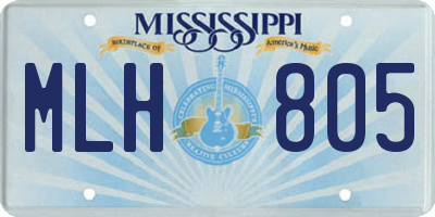 MS license plate MLH805