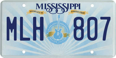 MS license plate MLH807