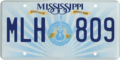 MS license plate MLH809