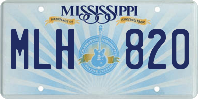 MS license plate MLH820