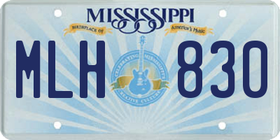 MS license plate MLH830
