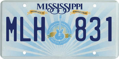 MS license plate MLH831