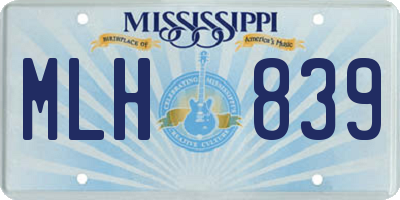 MS license plate MLH839