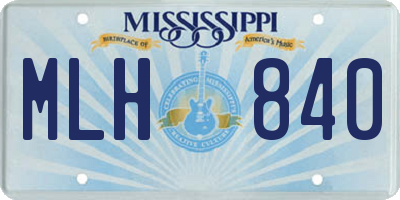 MS license plate MLH840