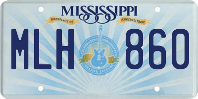MS license plate MLH860