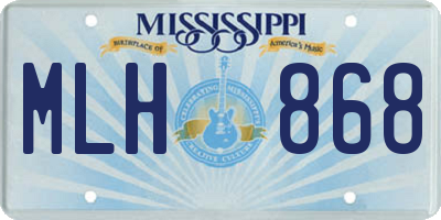 MS license plate MLH868