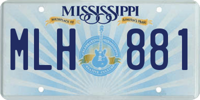 MS license plate MLH881