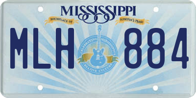 MS license plate MLH884