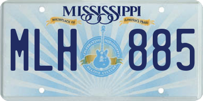 MS license plate MLH885