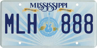 MS license plate MLH888