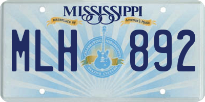 MS license plate MLH892