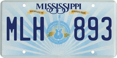 MS license plate MLH893