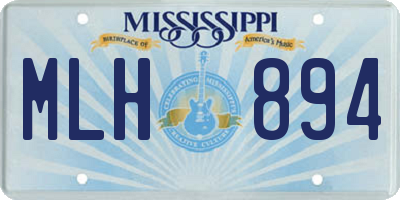 MS license plate MLH894