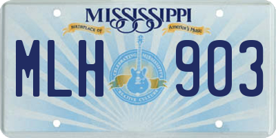 MS license plate MLH903