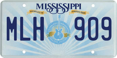 MS license plate MLH909