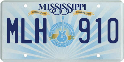 MS license plate MLH910