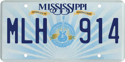 MS license plate MLH914