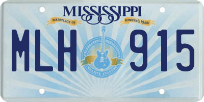 MS license plate MLH915