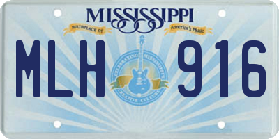 MS license plate MLH916