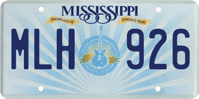 MS license plate MLH926