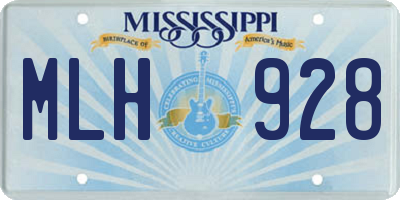 MS license plate MLH928