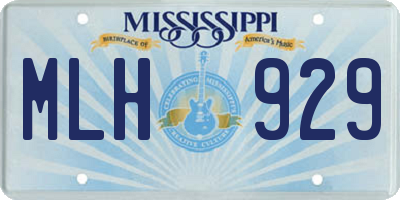 MS license plate MLH929