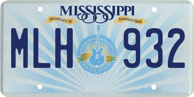MS license plate MLH932