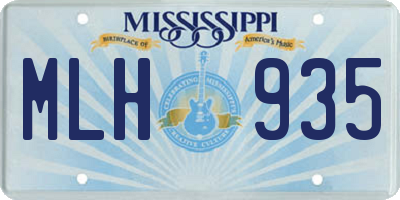 MS license plate MLH935