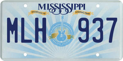 MS license plate MLH937