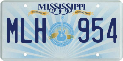 MS license plate MLH954