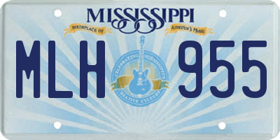 MS license plate MLH955