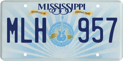 MS license plate MLH957