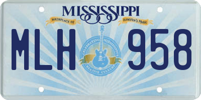 MS license plate MLH958