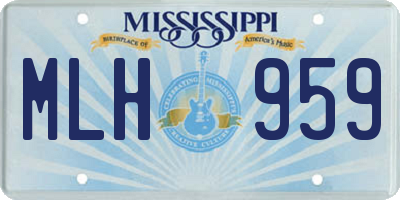 MS license plate MLH959