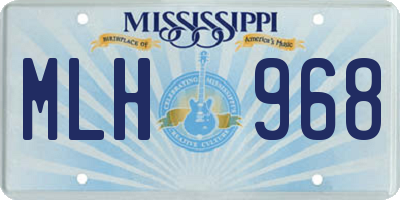 MS license plate MLH968