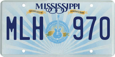 MS license plate MLH970