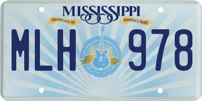 MS license plate MLH978