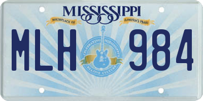 MS license plate MLH984