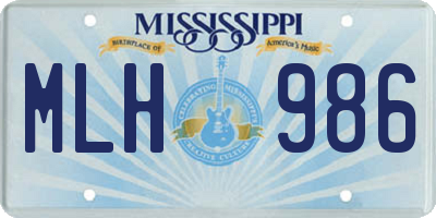 MS license plate MLH986