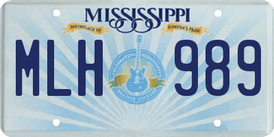 MS license plate MLH989