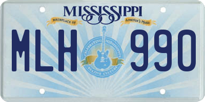 MS license plate MLH990