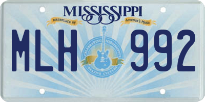 MS license plate MLH992