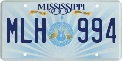 MS license plate MLH994