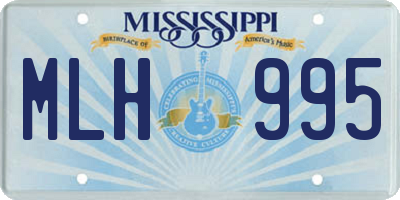 MS license plate MLH995