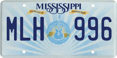 MS license plate MLH996
