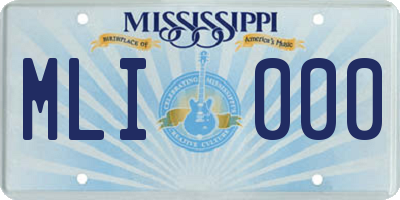 MS license plate MLI000