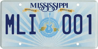 MS license plate MLI001